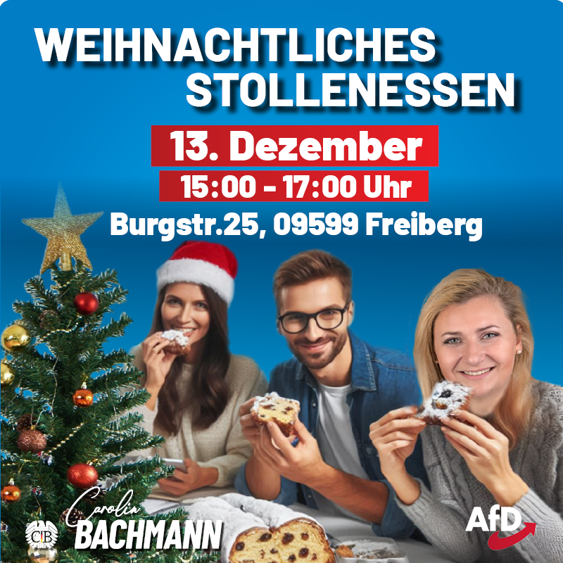 Weihnachtliches Stollenessen
